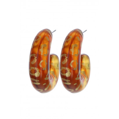 BOUCLE D'OREILLE IMPOSANTE EN PLASTIQUE FORME OVAL