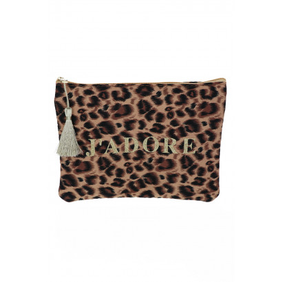 POUCH/KIT WITH LEOPARD PATTERN: J'ADORE