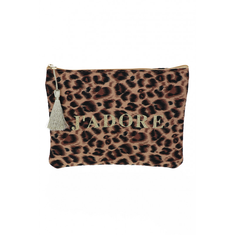 POUCH/KIT WITH LEOPARD PATTERN: J'ADORE