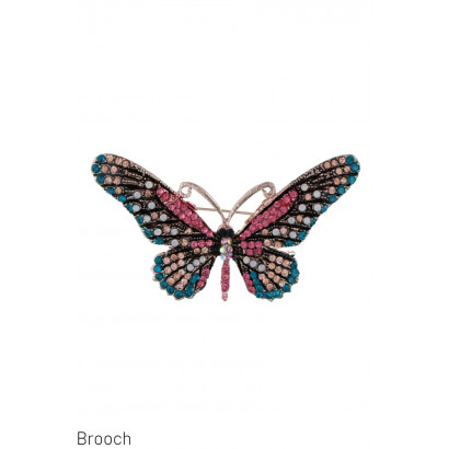 BROCHE AVEC PAPILLION ET PIERRE A FACETTES