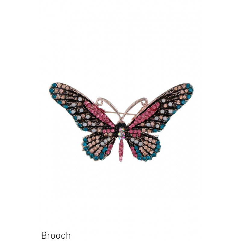 BROCHE AVEC PAPILLION ET PIERRE A FACETTES