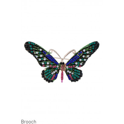 BROCHE AVEC PAPILLION ET PIERRE A FACETTES