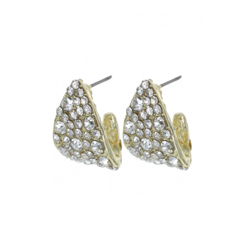 EARRINGS HALF MOON WITH RHINESTONES