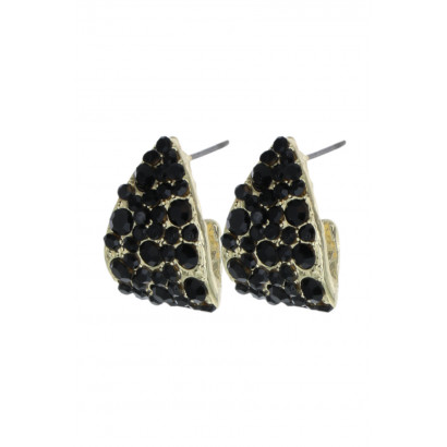 EARRINGS HALF MOON WITH RHINESTONES