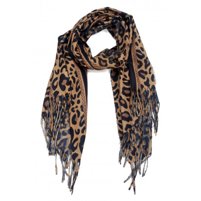 SCARF WITH ANIMAL PRINTED