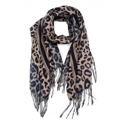 SCARF WITH ANIMAL PRINTED