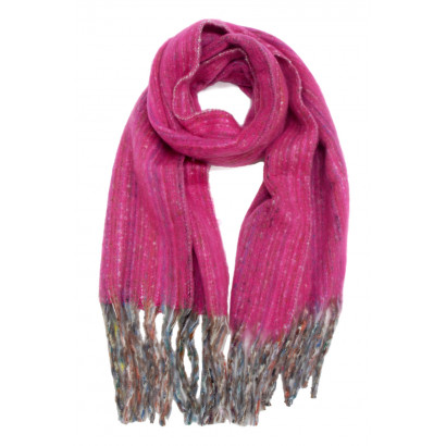 WINTER SCARF WITH STRIPES & FRINGES