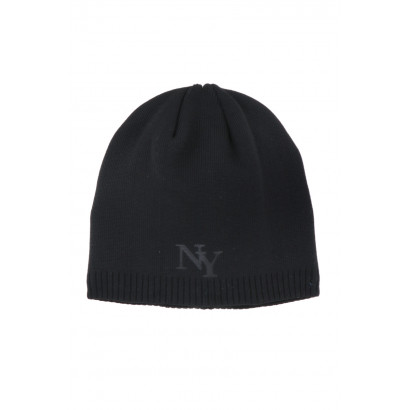 KNITTED HAT SOLID COLOR WITH N.Y LABEL