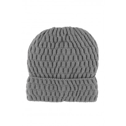 KIDS KNITTED HAT WITH TURN UP AND GEOMETRIC