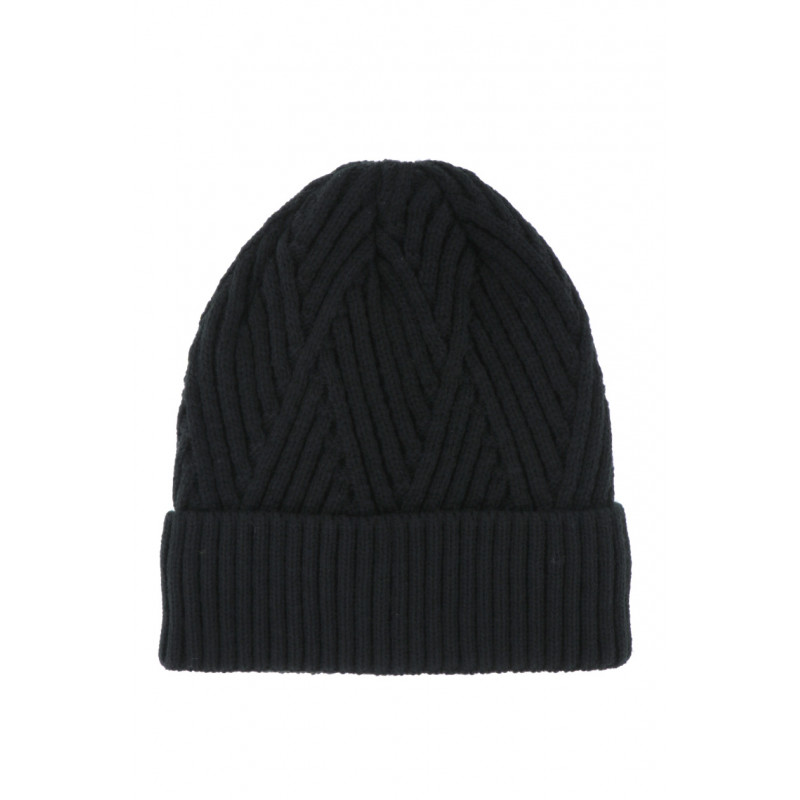 KIDS KNITTED HAT WITH TURN UP AND ZIGZAG