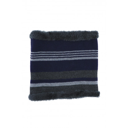 KIDS KNITTED SNOOD WITH STRIPES