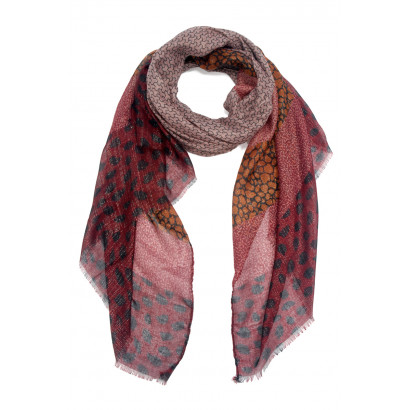 SCARF WITH ANIMAL PRINTED