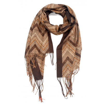 SCARF WITH  ZIGZAG WITH METALLIC DESIGN