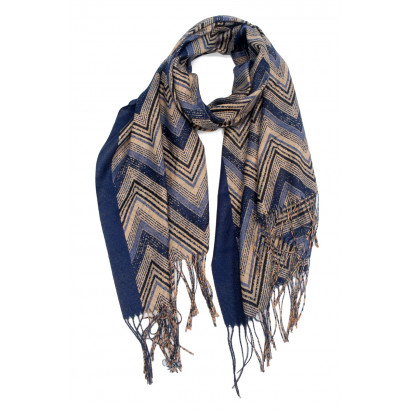 SCARF WITH  ZIGZAG WITH METALLIC DESIGN