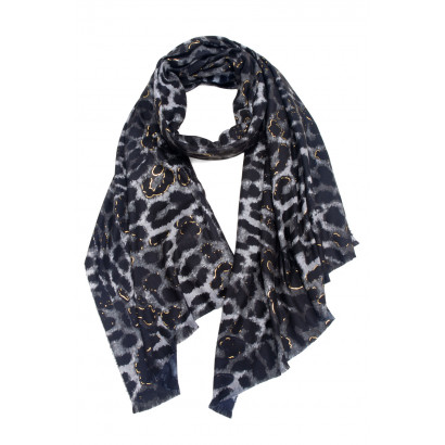 FOULARD À IMPRIME ANIMAL ET EFFET METALISÉ