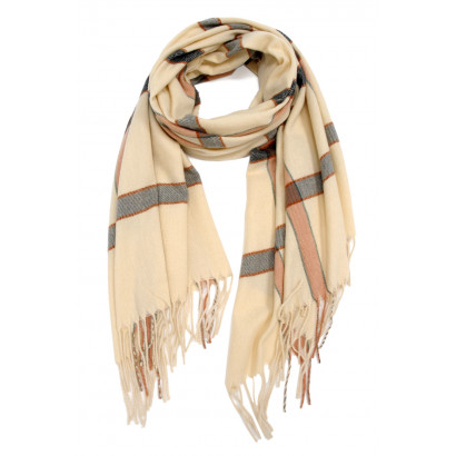 WOVEN WINTER SCARF PRINTED STRIPES