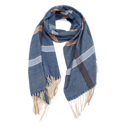 WOVEN WINTER SCARF PRINTED STRIPES