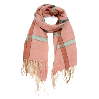 WOVEN WINTER SCARF PRINTED STRIPES