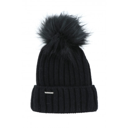 KNITTED HAT WITH POMPON