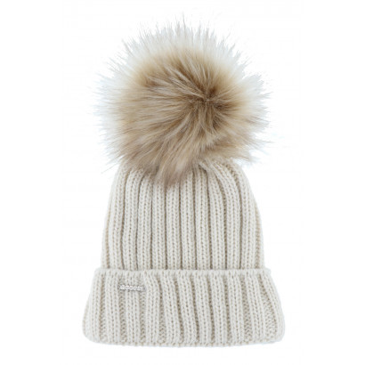 KNITTED HAT WITH POMPON