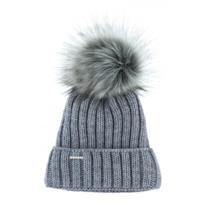 KNITTED HAT WITH POMPON