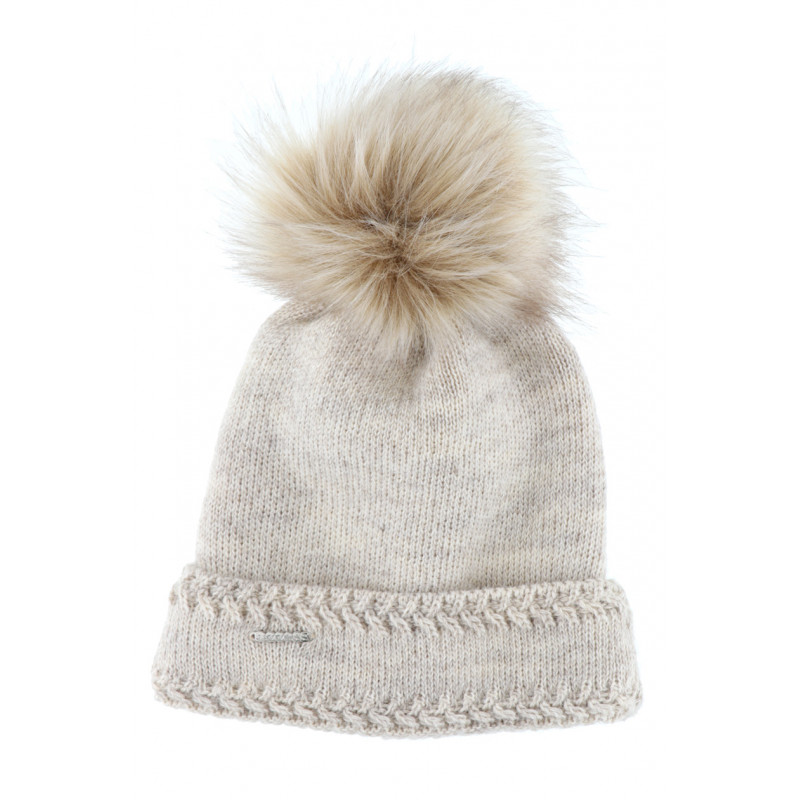 KNITTED HAT WITH POMPON