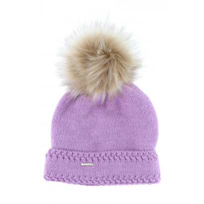 KNITTED HAT WITH POMPON