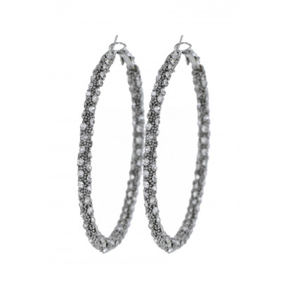 CREOLE EARRING WITH STRASS