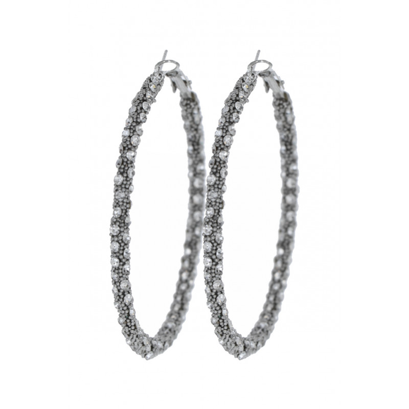 CREOLE EARRING WITH STRASS