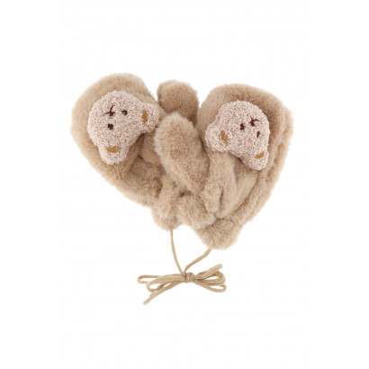 MOUFFLES ENFANT EN FAUSSE FOURURE ET NOUNOURS