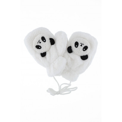 MOUFFLES ENFANT EN FAUSSE FOURURE ET PANDA