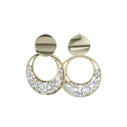 EARRINGS ROUND SHAPE WITH RHINESTONES