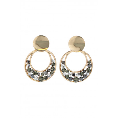 EARRINGS ROUND SHAPE WITH RHINESTONES