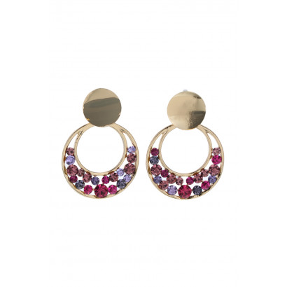 EARRINGS ROUND SHAPE WITH RHINESTONES