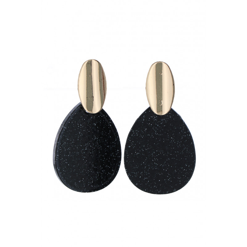 EARRINGS DROP SHAPE GLITTERED RESIN