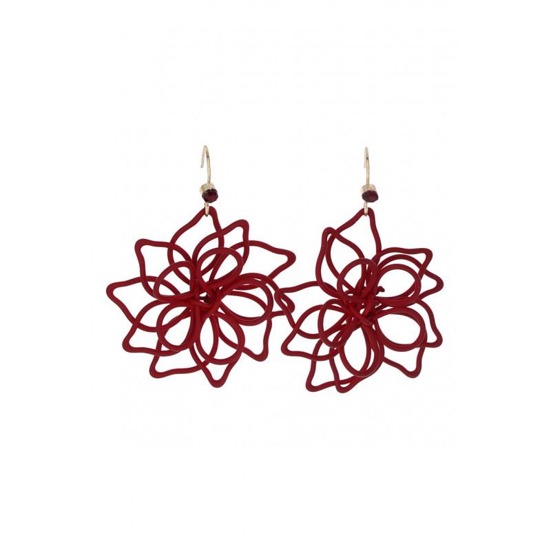 EARRINGS FLOWER SHAPE PENDANT