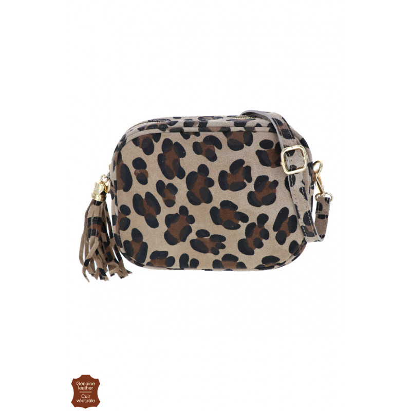 FANI, LEATHER BAG WITH ANIMAL PRINTING