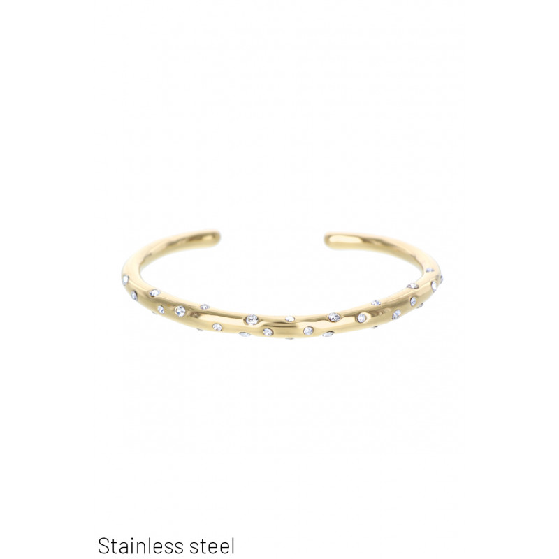 STEEL RIGID BRACELET WITH STRASS