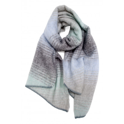 WOVEN WINTER SCARF PRINTED STRIPES