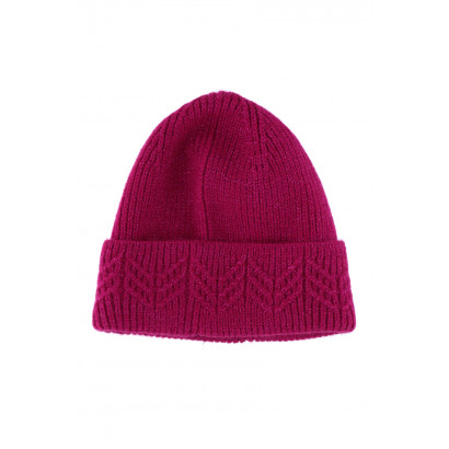 KNITTED HAT WITH TURN UP, LUREX AND ZIGZAG