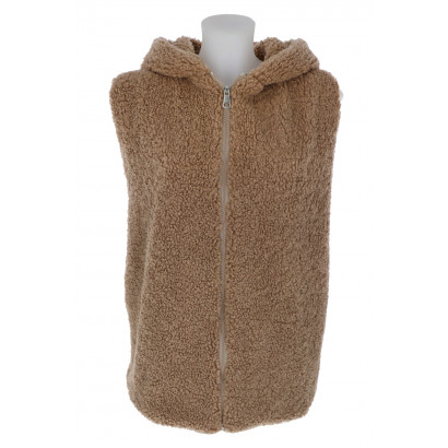 TEDDY FUR WAISTCOAT WITH HOOD