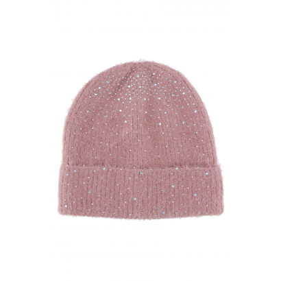 KNITTED HAT WITH TURN UP AND GLITTERS