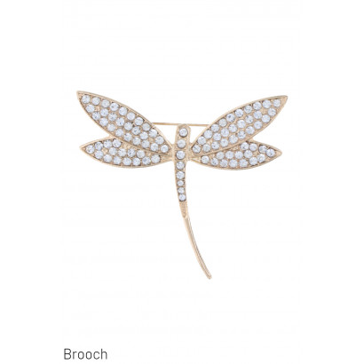 BROCHE MET LIBEL EN STRASS