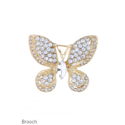 BUTTERFLY BROOCH WITH CRYSTAL