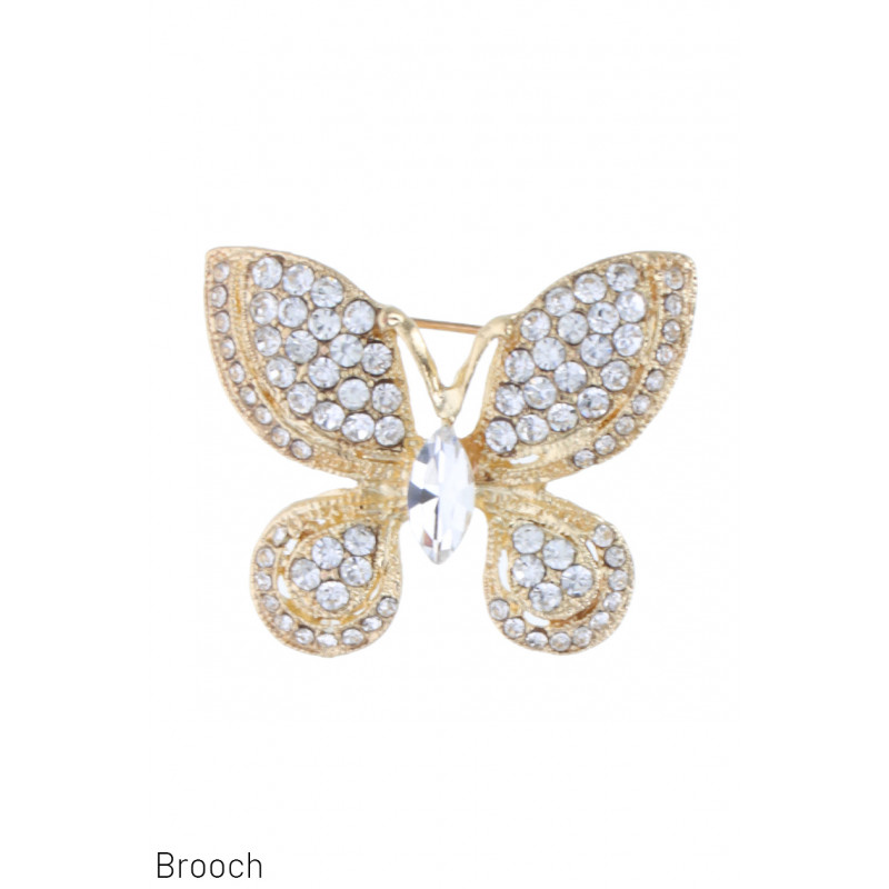 BROCHE EN FORME DE PAPILLON AVEC CRISTAL