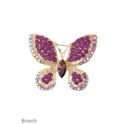 BUTTERFLY BROOCH WITH CRYSTAL