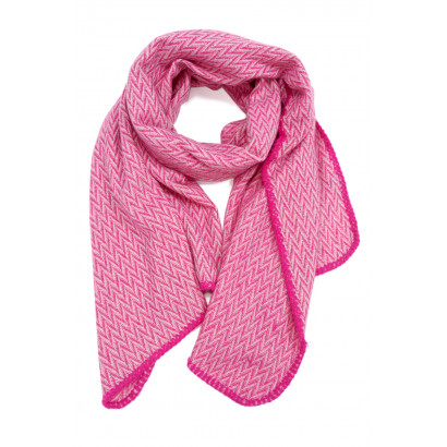 WOVEN WINTER SCARF WITH ZIGZAG AND LUREX