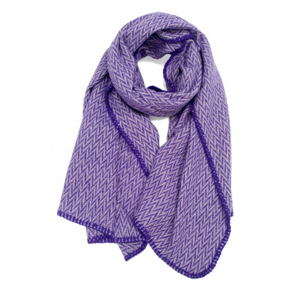 WOVEN WINTER SCARF WITH ZIGZAG AND LUREX