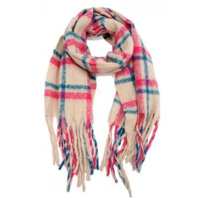 WINTER SCARF WITH STRIPES & FRINGES