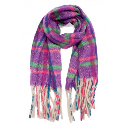 WINTER SCARF WITH STRIPES & FRINGES